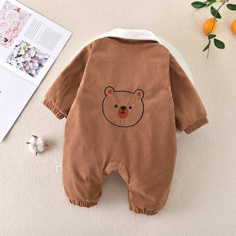 Baby Bear Corduroy Cargo Lapel Romper