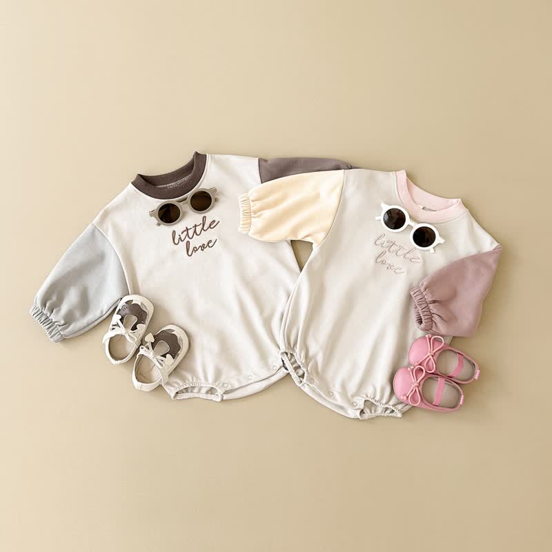 LITTLE LOVE Baby Contrast Sleeve Bodysuit