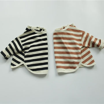 Kids Loose Striped Crew Neck T-shirt