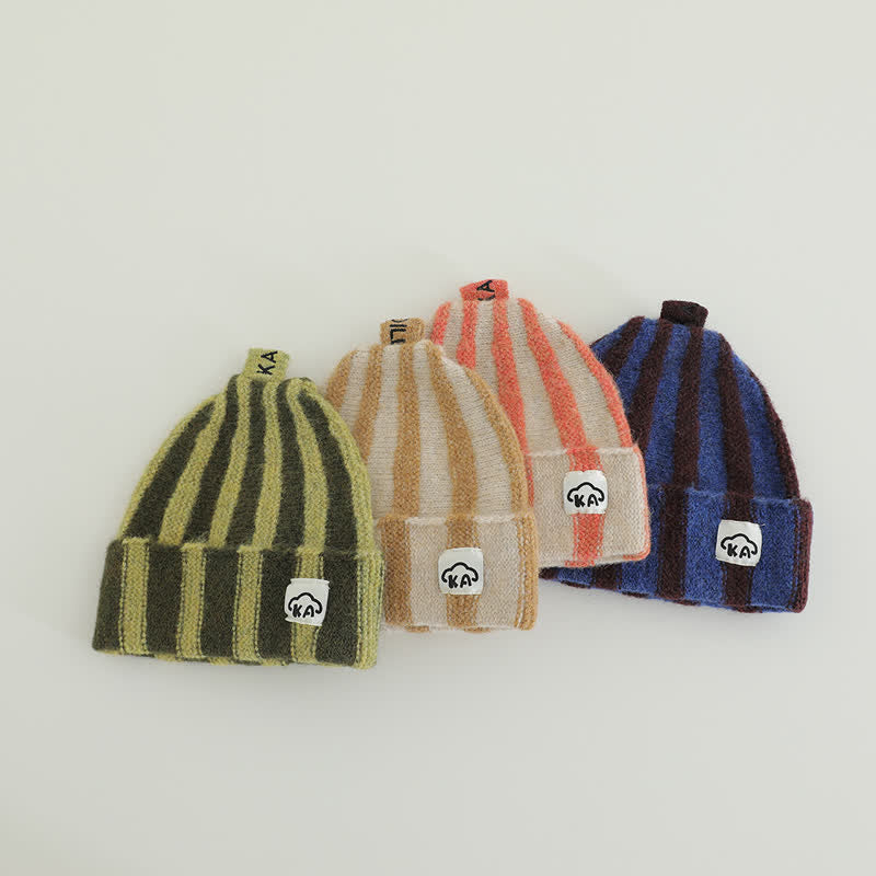 Baby Vertical Striped Knitted Beanie