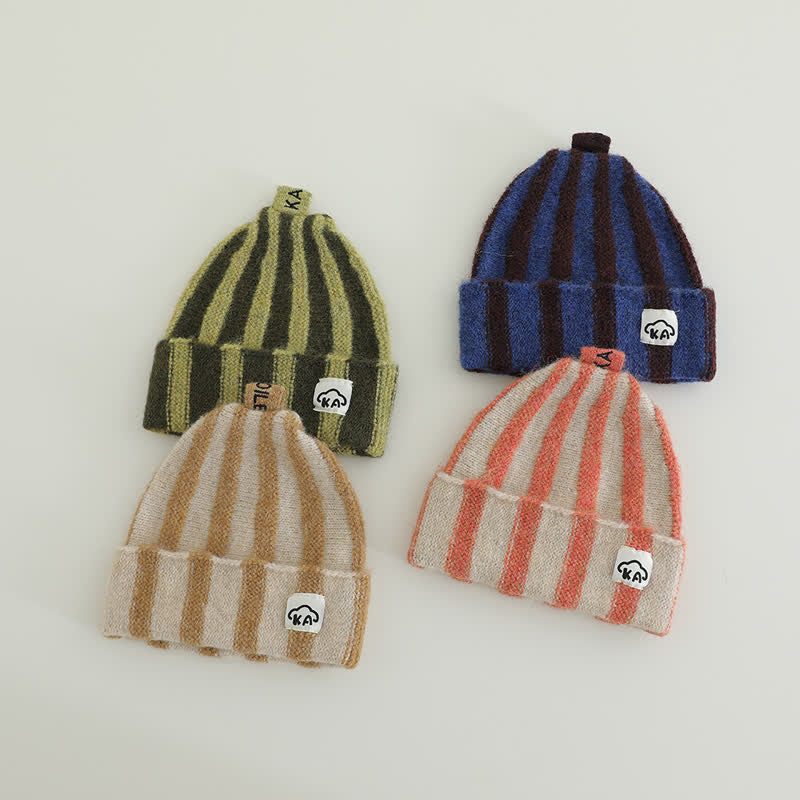 Baby Vertical Striped Knitted Beanie