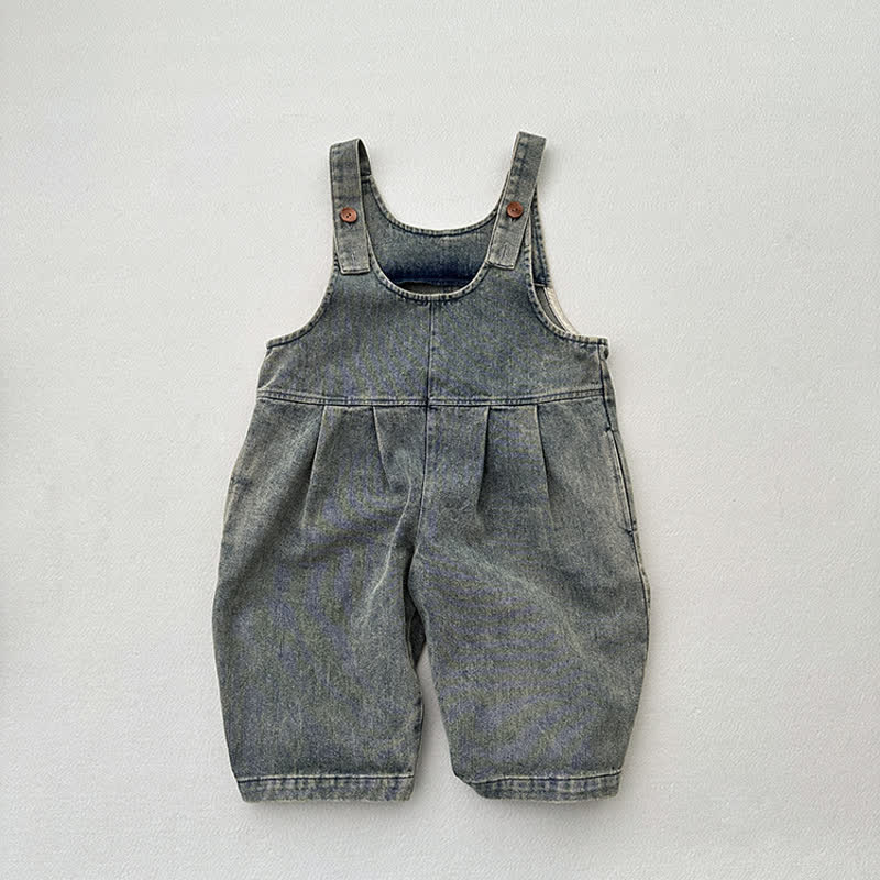 Toddler Vintage Denim Blue Overalls