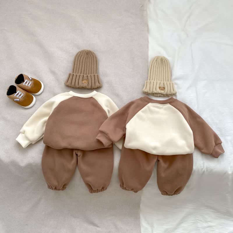 Baby 2-Piece Bear Contrast Sleeves Set