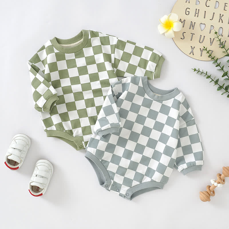 Baby Checkerboard Cotton Bodysuit