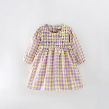 Toddler Simple Purple Plaid Dress