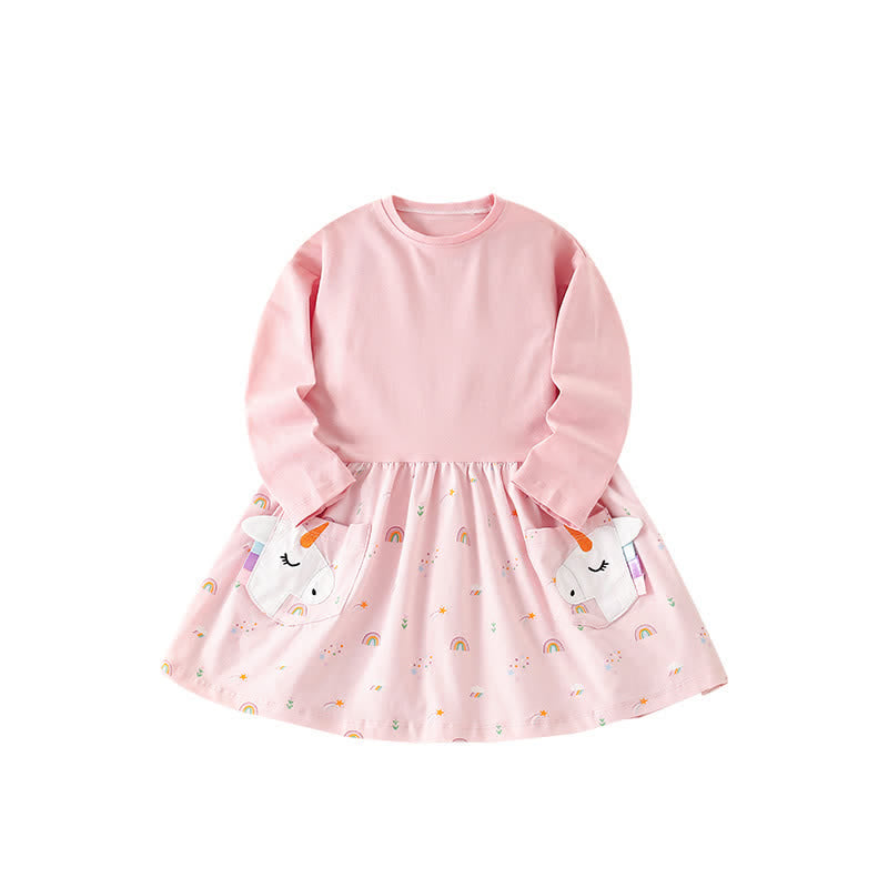 Toddler Pink Rainbow Unicorn Dress