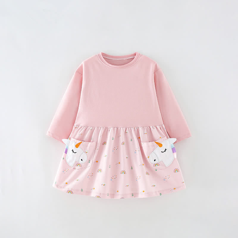 Toddler Pink Rainbow Unicorn Dress