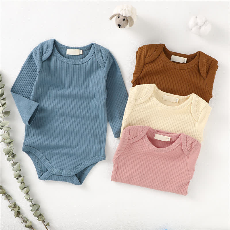 Baby Solid Color Ribbed Unisex Bodysuit