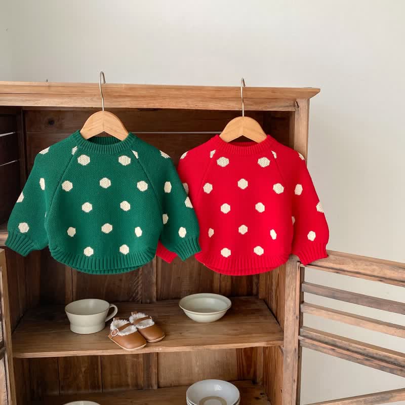 Baby Big Dot Knit Loose Sweater