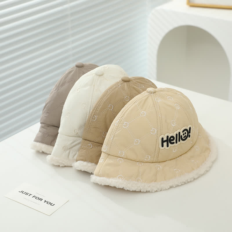 HELLO! Baby Happy Face Fleece Bucket Hat