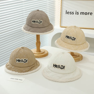 HELLO! Baby Happy Face Fleece Bucket Hat