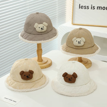 Baby Cute Bear Fleece Bucket Hat