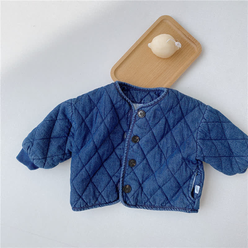 Baby Blue Denim Cotton Padded Jacket