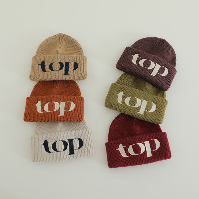 TOP Toddler Embroidered Knitted Beanie