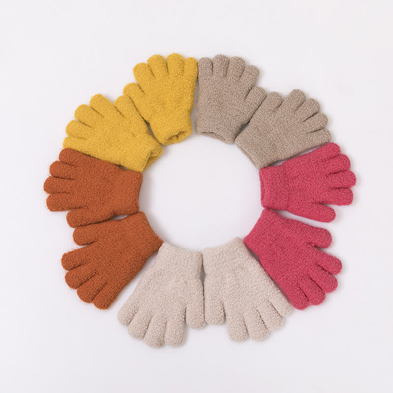 Toddler Fleece Knitted Warm Gloves