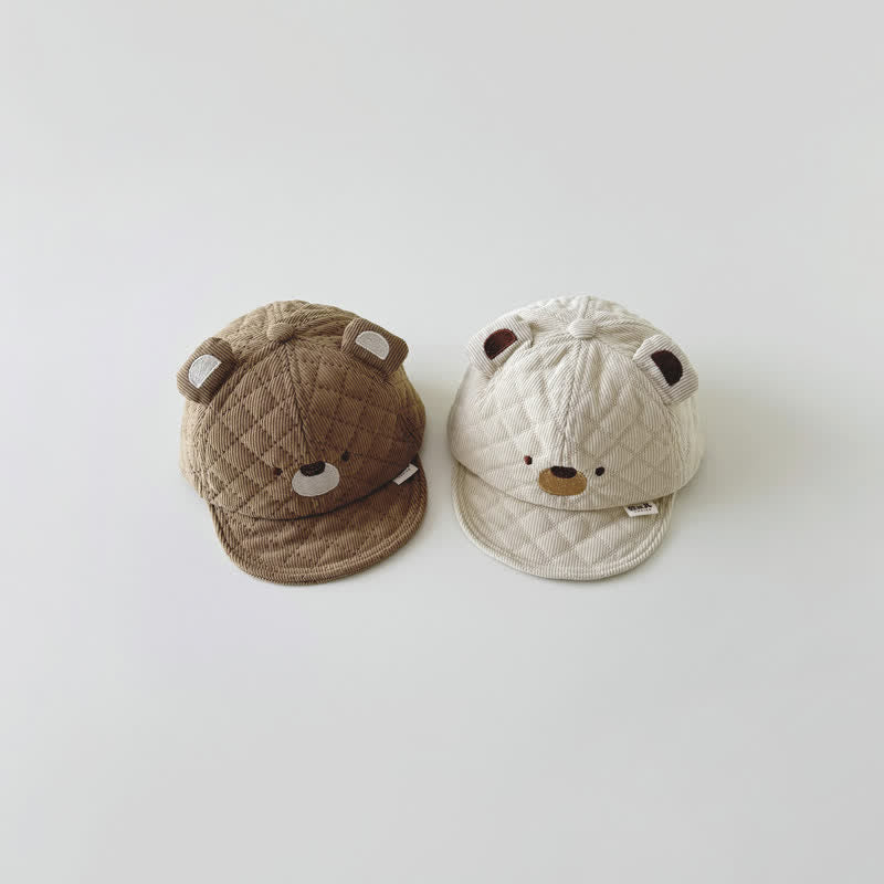 Baby Toddler Bear Quilting Peaked Cap