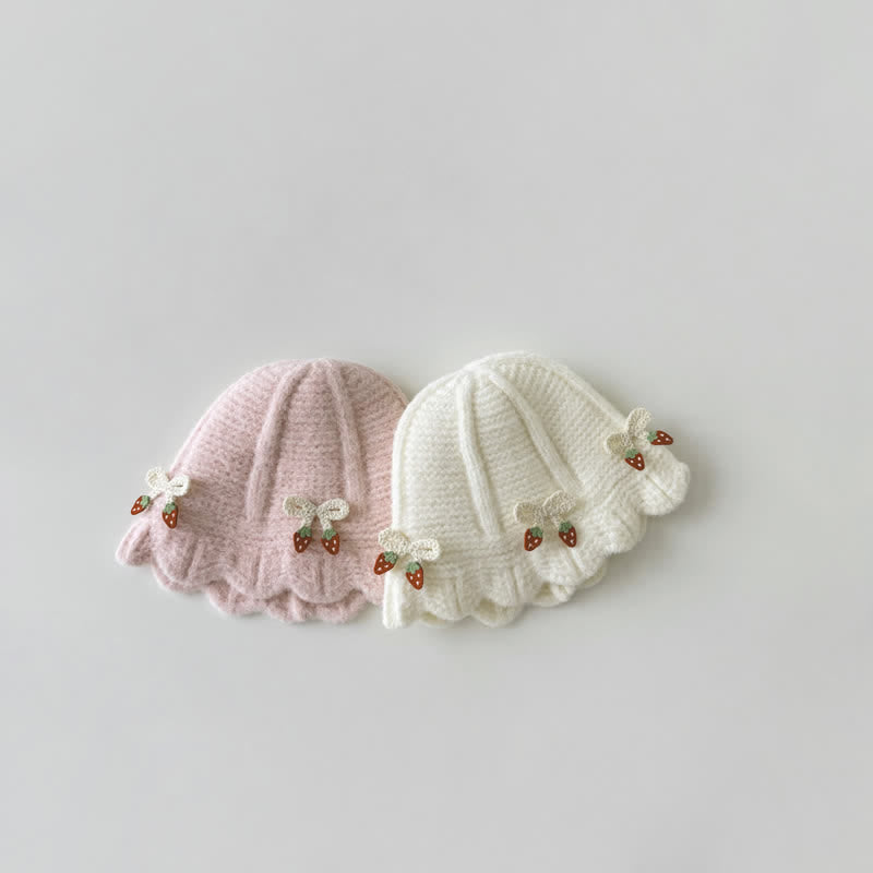 Baby Strawberry Sweet Knitted Bucket Hat