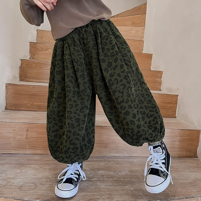 Toddler Corduroy Leopard Print Jogger Pants