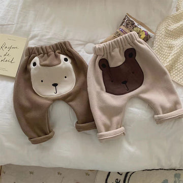 Baby Fleece Cartoon Bear Pants