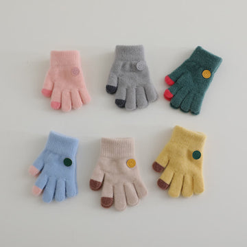 Toddler Happy Face Fleece Gloves