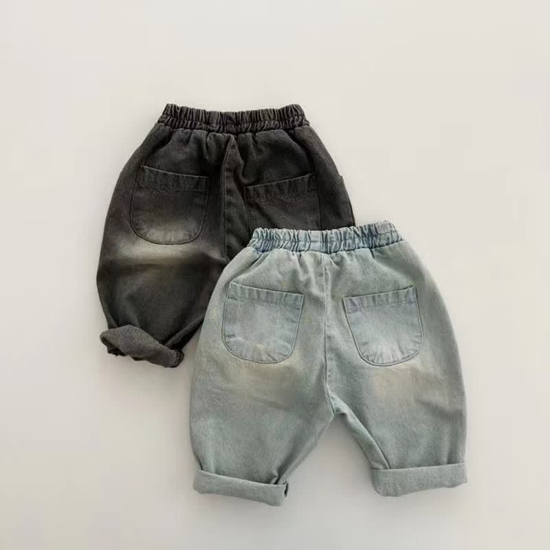 Baby Patch Denim Cute Basic Pants