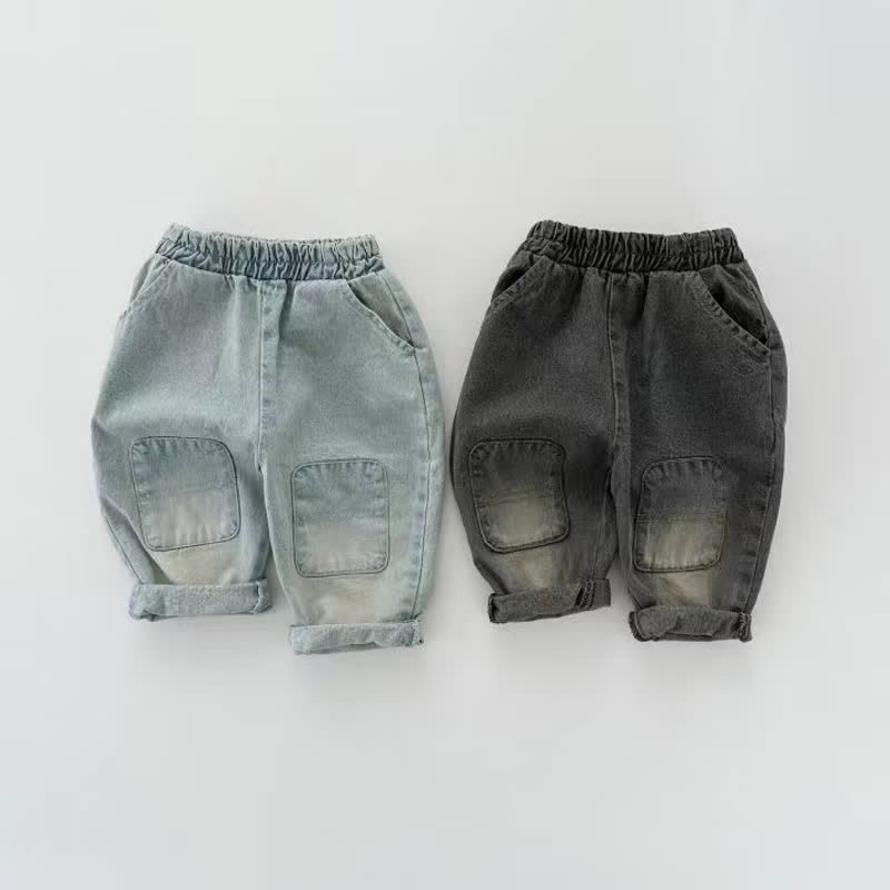 Baby Patch Denim Cute Basic Pants