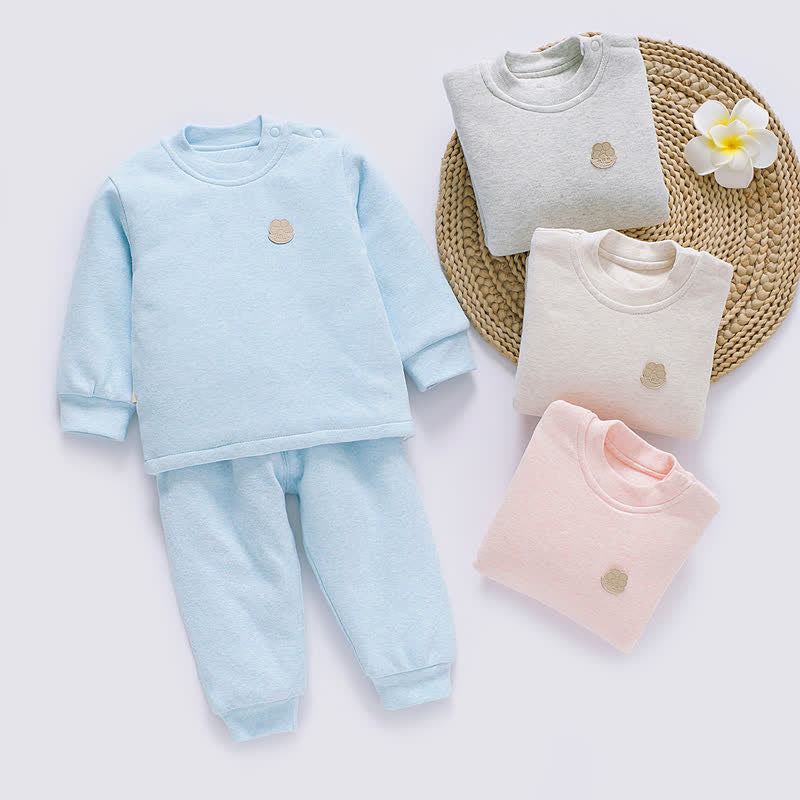 Baby 2-Piece Simple Warm Pajamas Set