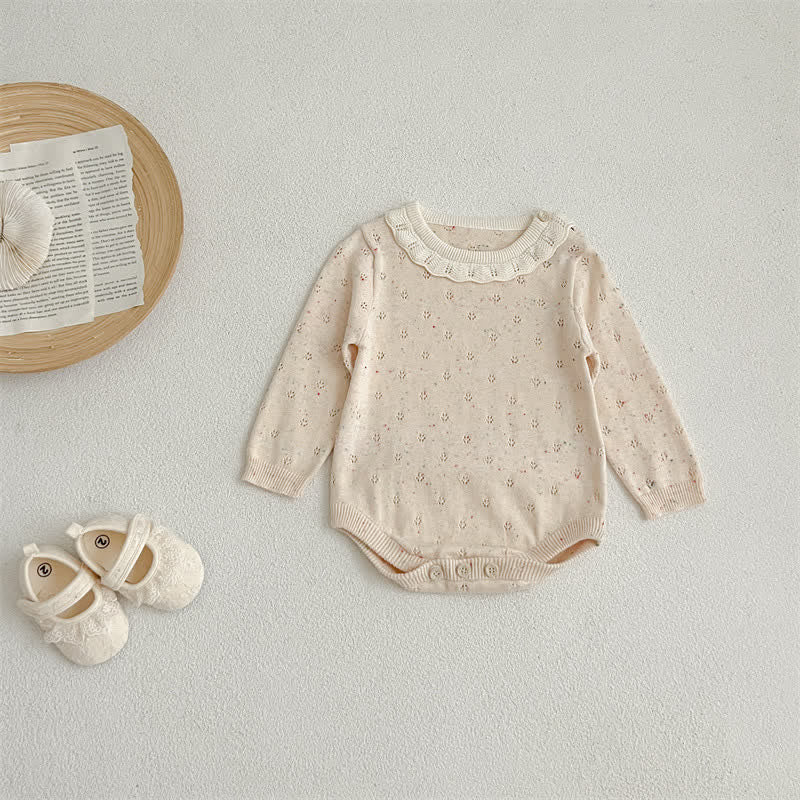 Baby Lace Collar Knitted Bodysuit