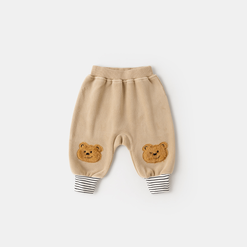 Baby Embroidered Animal Striped Jogger Pants