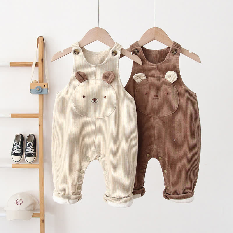 Baby Bear Corduroy Fleece Lined Overalls