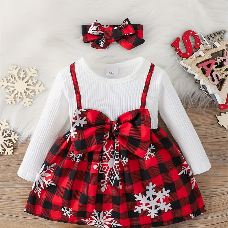 Baby Fake 2Pcs Snow Dress with Headband