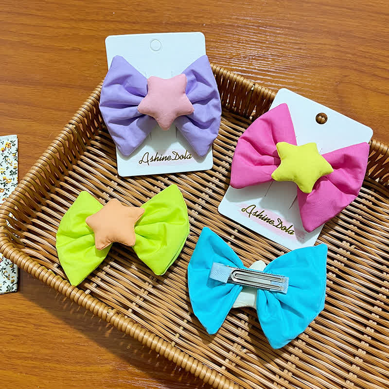 1PC Baby Sweet Star Bow Hair Clip