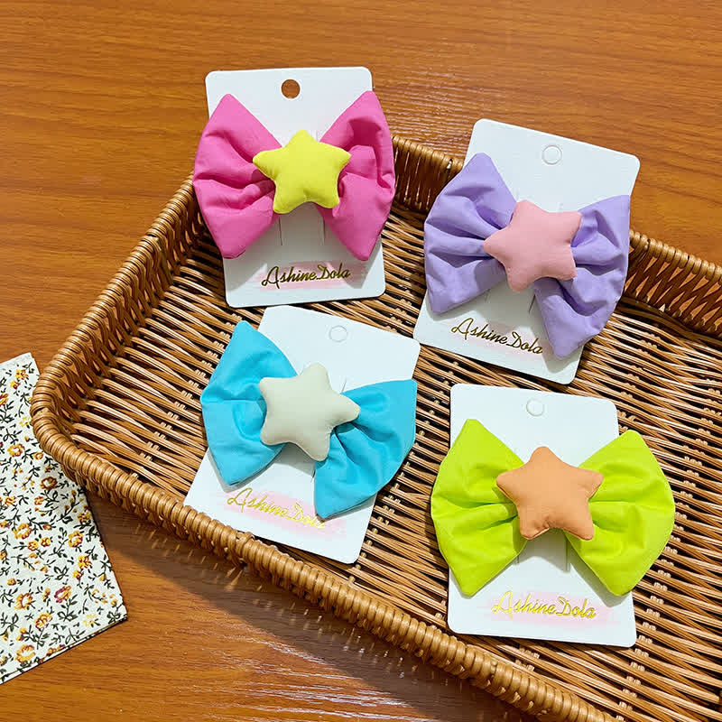 1PC Baby Sweet Star Bow Hair Clip