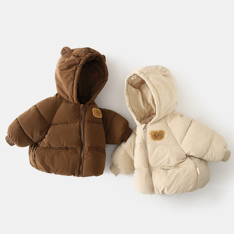 Toddler Bear Cotton Padded Hooded Jacket