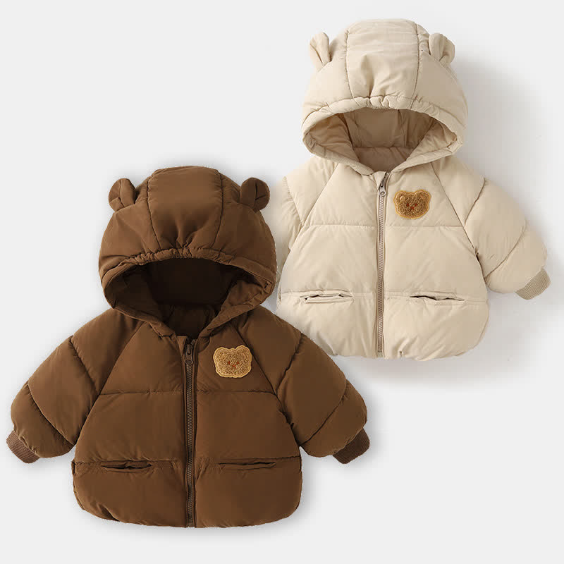 Toddler Bear Cotton Padded Hooded Jacket