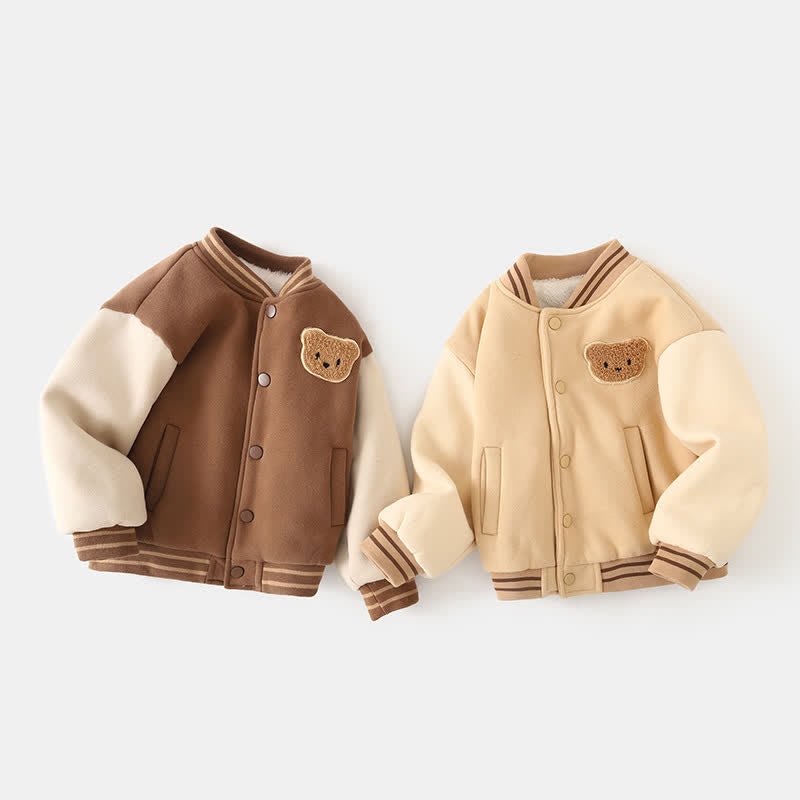 Baby Toddler Bear Thicken Fleece Baseball Jacket