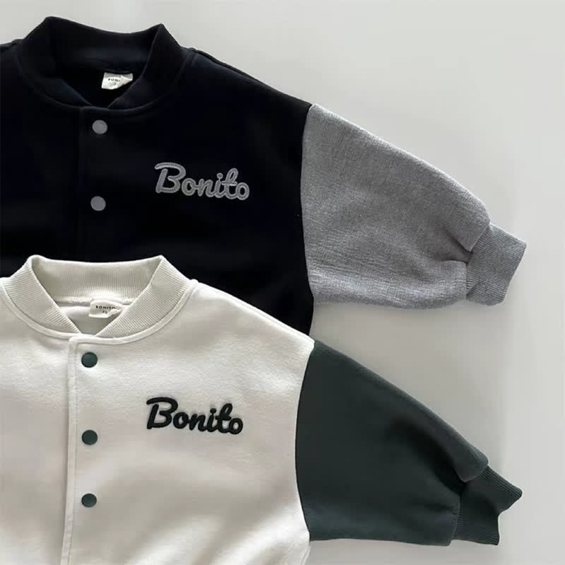 Baby Contrast Sleeve Baseball Jacket