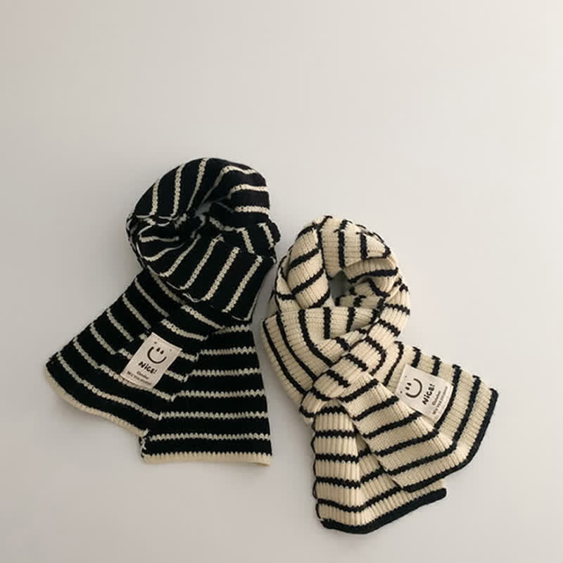 NICE! Toddler Kid Smile Striped Scarf