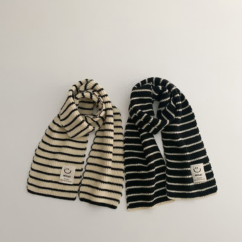 NICE! Toddler Kid Smile Striped Scarf