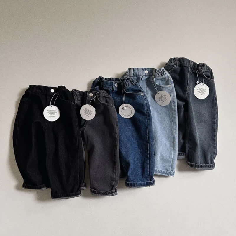 Baby Denim Solid Color Fashion Pants