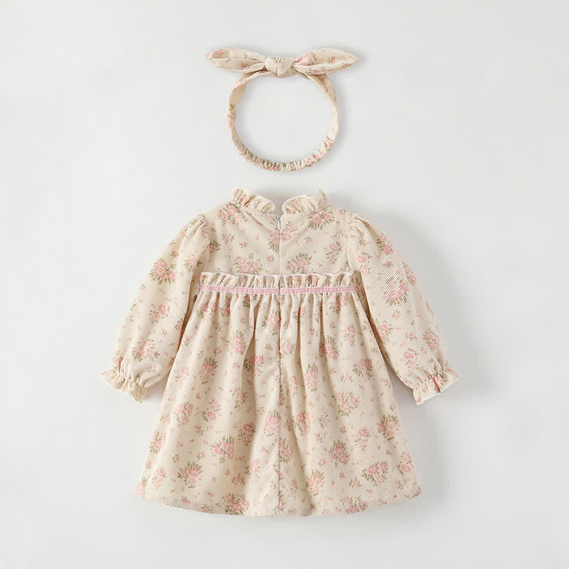 Baby Pink Flower Dress with Headband