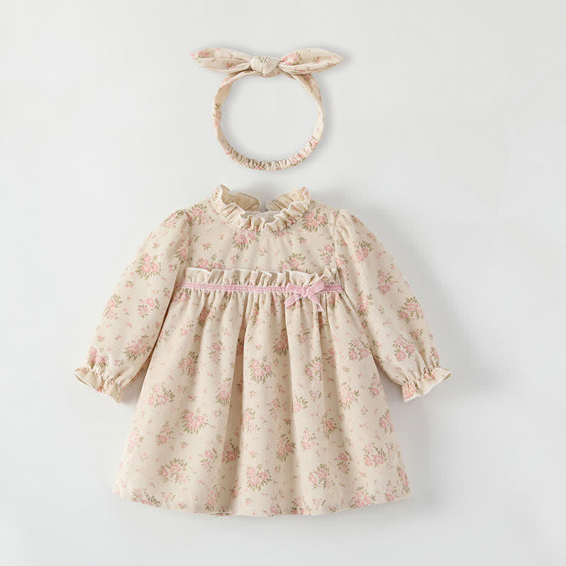 Baby Pink Flower Dress with Headband