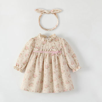 Baby Pink Flower Dress with Headband