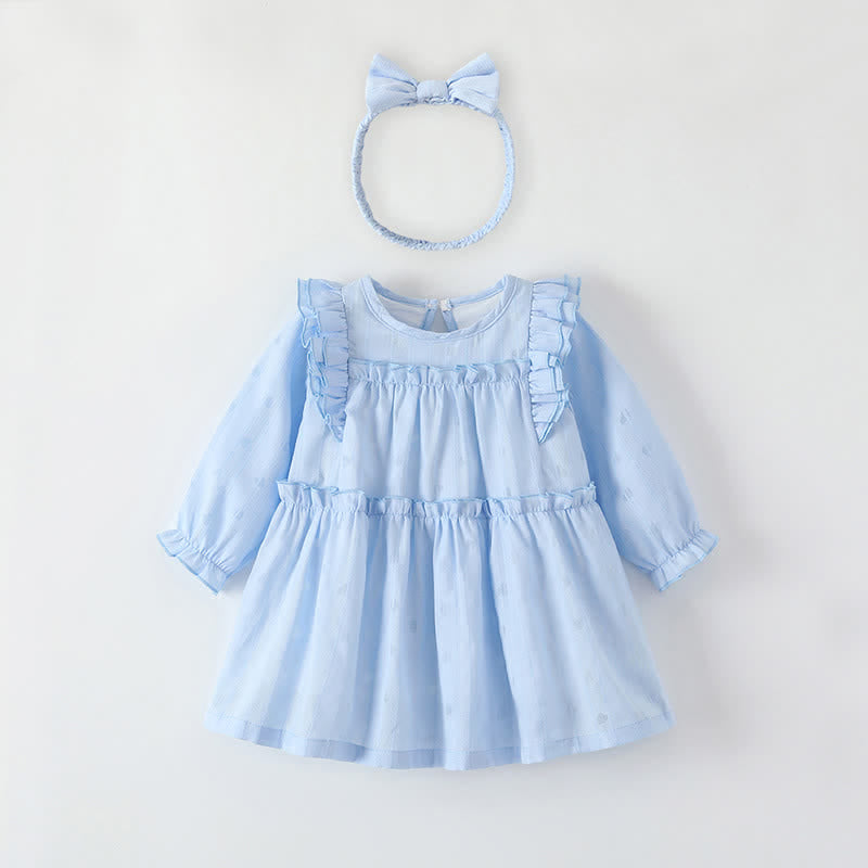 Baby Blue Heart Dress with Headband