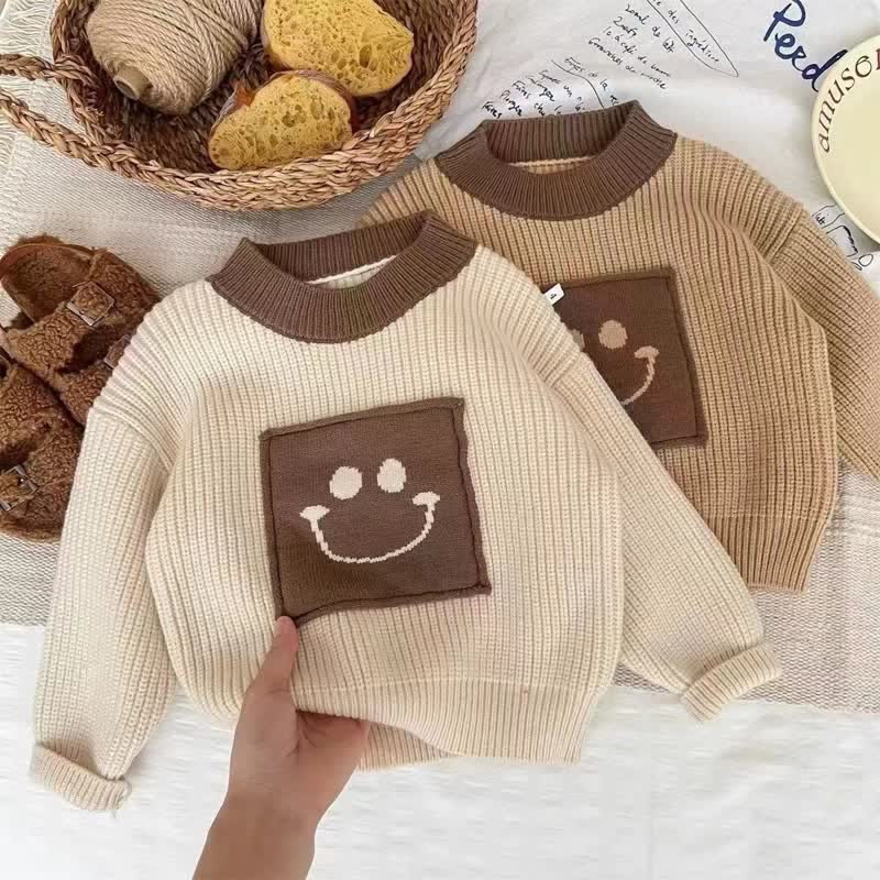 Toddler Boy Smile Knit Pullover Sweater