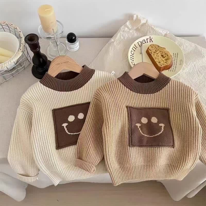 Toddler Boy Smile Knit Pullover Sweater