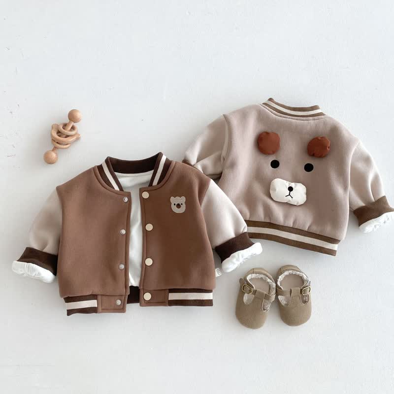 Baby Toddler Cute Bear Baseball Jacket