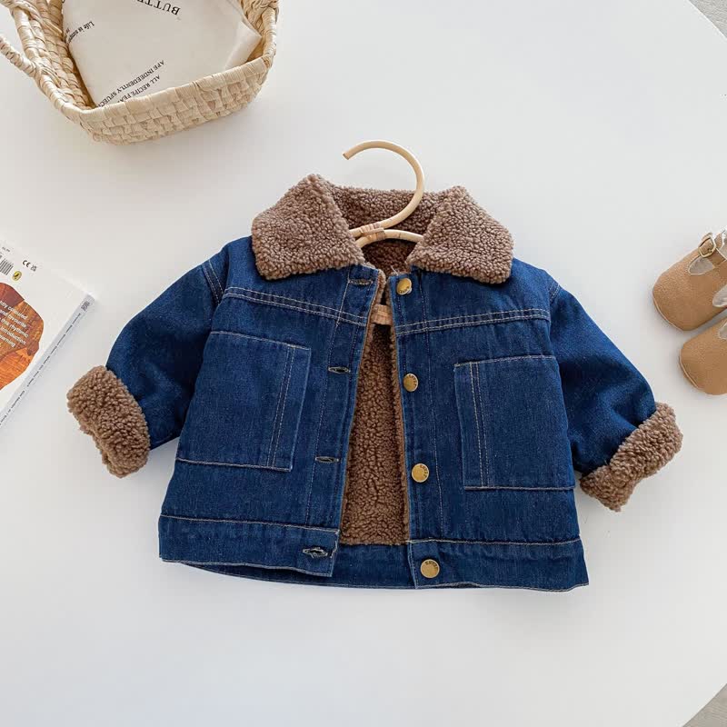 Baby Toddler Thicken Lapel Denim Jacket