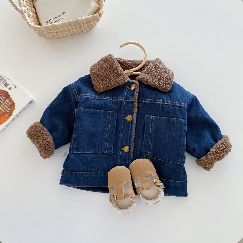 Baby Toddler Thicken Lapel Denim Jacket