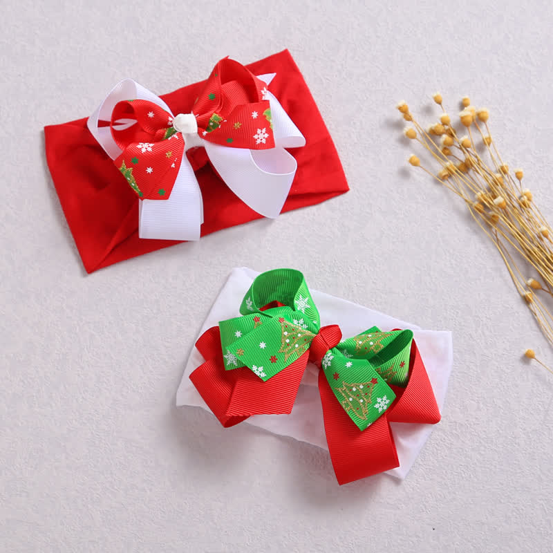 Baby Christmas Tree Bow Headband